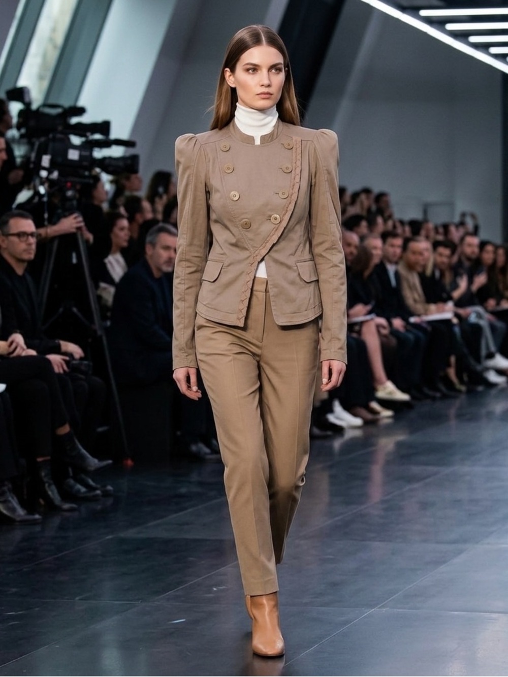 Adidas by Stella McCartney Military-Style Field army Jacket in a tan/khaki small